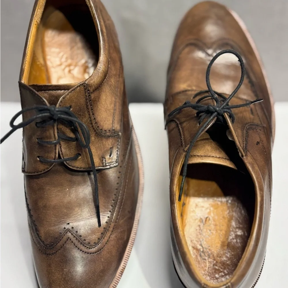 ECCO Brown Leather Wingtip Oxford Dress Shoes Men’s Size 44 EU / 10–10.5 US